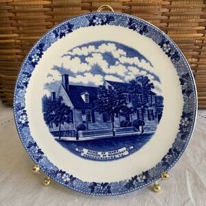 VTG Old English Staffordshire Ware Collector Plate Home of Mary Fredricksburg VA